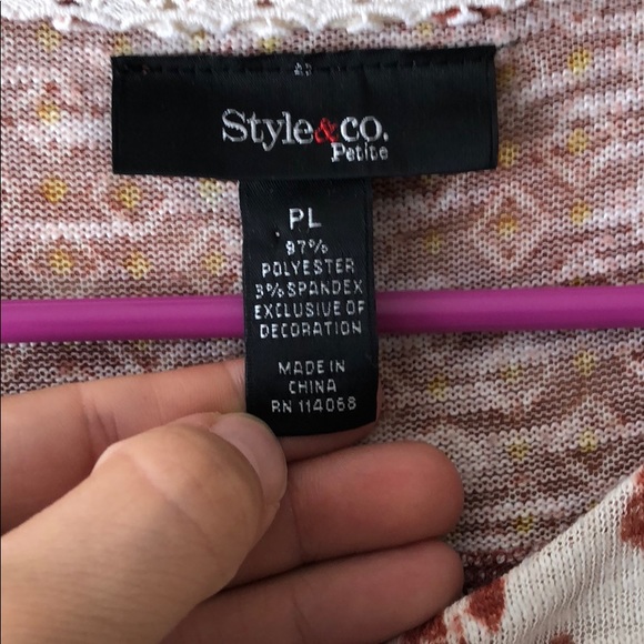Style & co PL 3/4 sleeve shirt - Picture 2 of 4